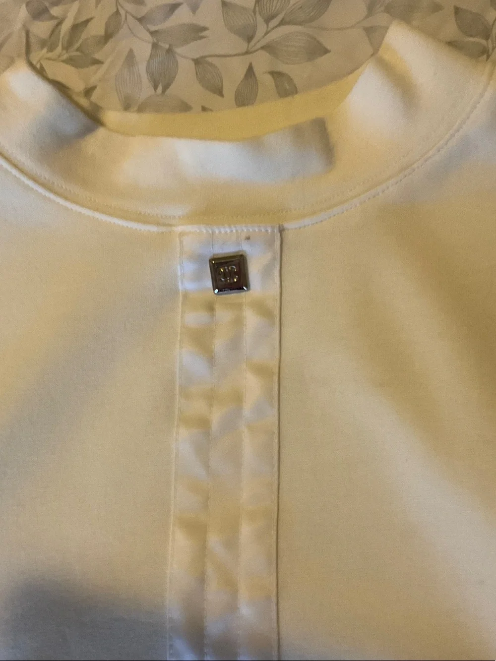CHANEL Ivory Button-Front Long Sleeve Sweatshirt